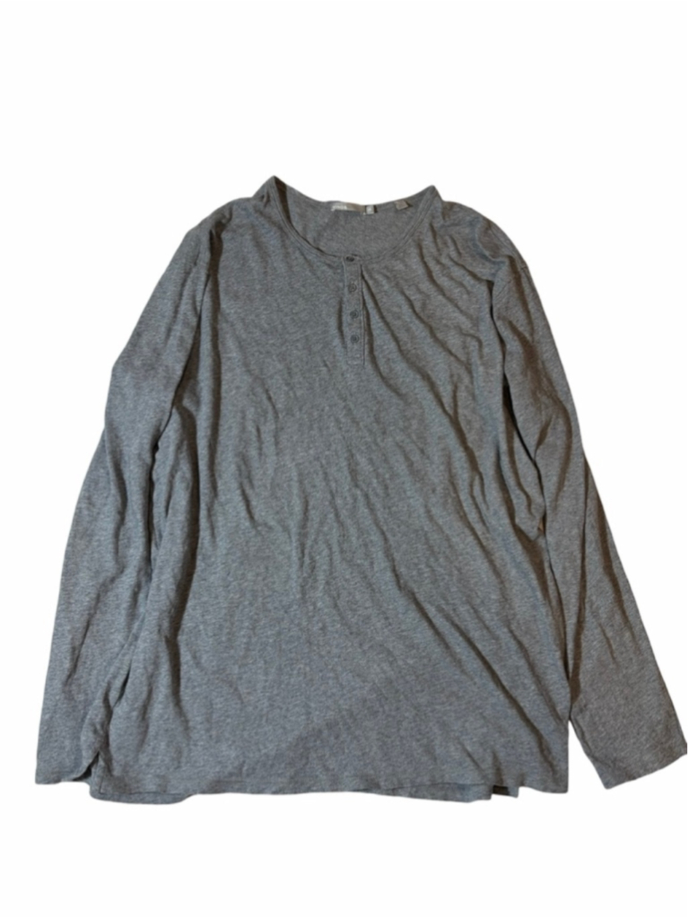 Vince Gray Long Sleeve Henley Shirt Pima Cotton Knit Minimalist Casual XXL